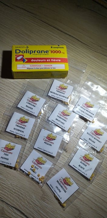 les 1ers sachets de piments arrivés il y a qques jours