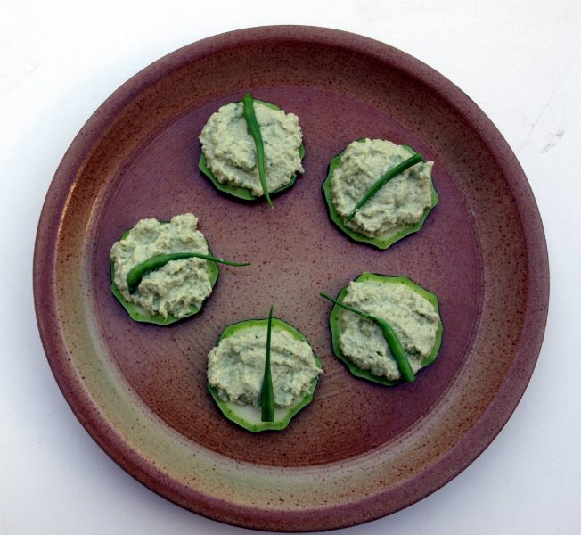 Tartinade sur tranches de courgette